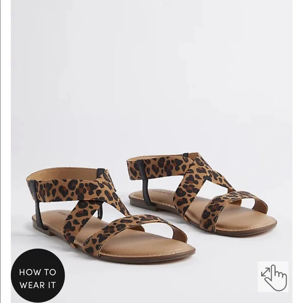 Size 13 wide leopard stretch sandal torrid
